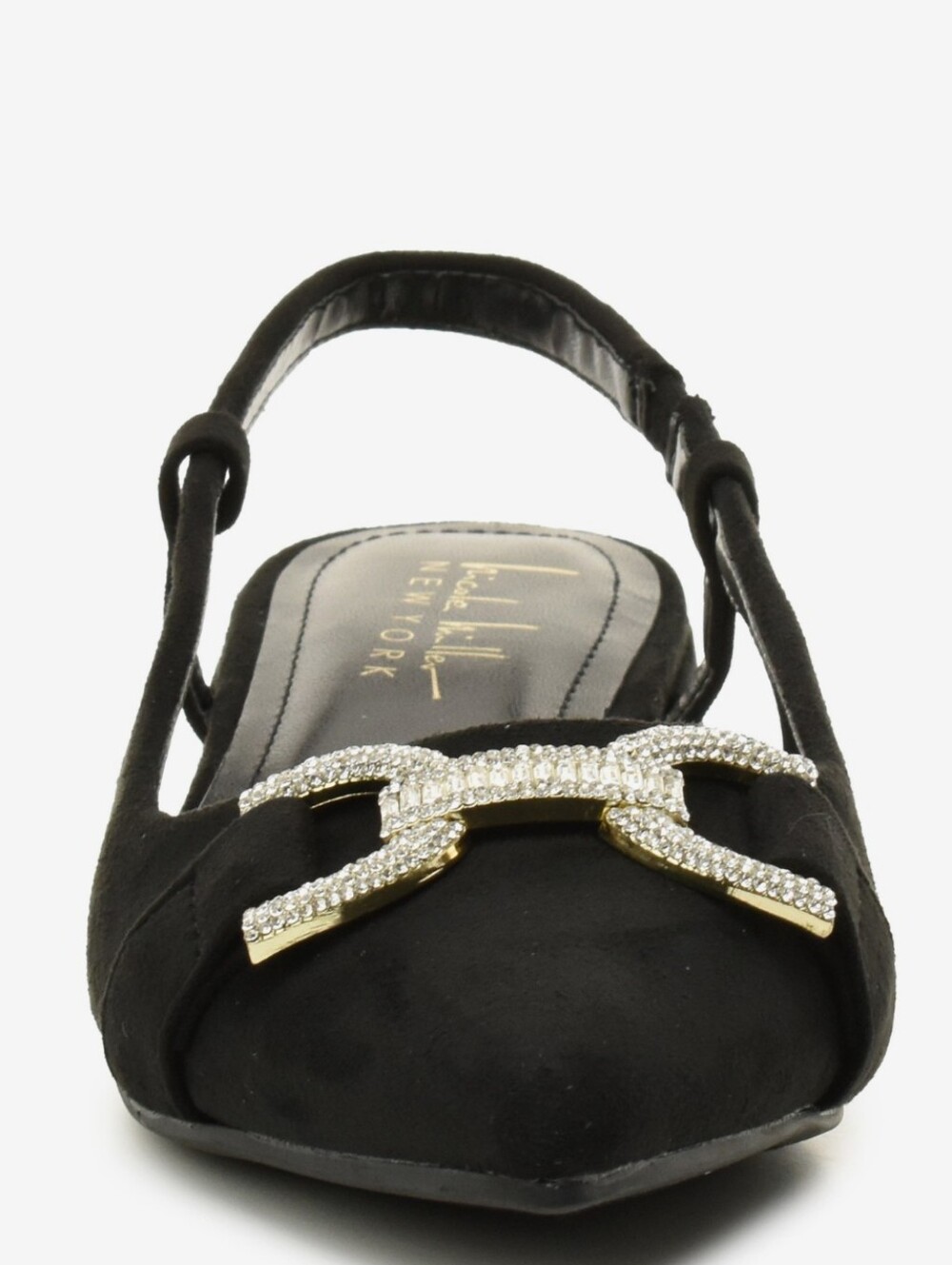 BRAND NEW NICOLE MILLER SLINGBACK POINTED TOE FLAT with  CRYSTAL BUCKLE
